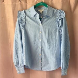 Lilly Pulitzer Blue and White Striped Top